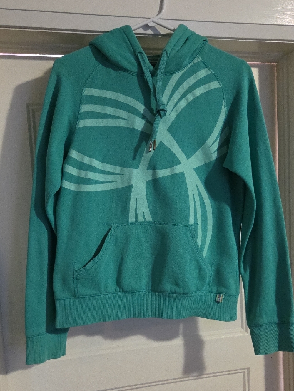 TNA Teal Graphic Scoop Neck Hoodie